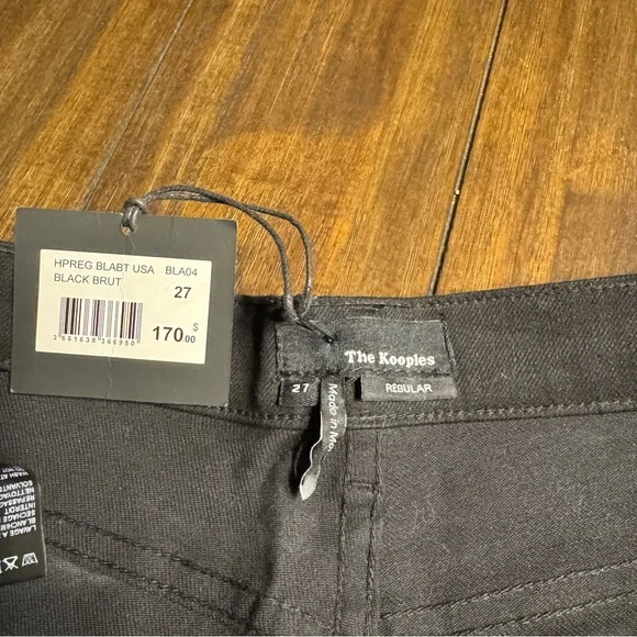 The Kooples Black Regular Fit Jeans Size 27 NWT Skull Button Stretch Denim - Picture 11 of 14